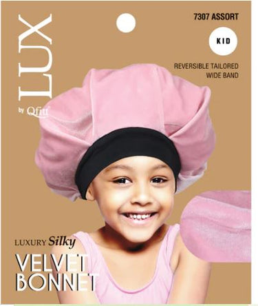 QFITT LUX KIDS LUXURY SILKY VELVET BONNET -SOLID